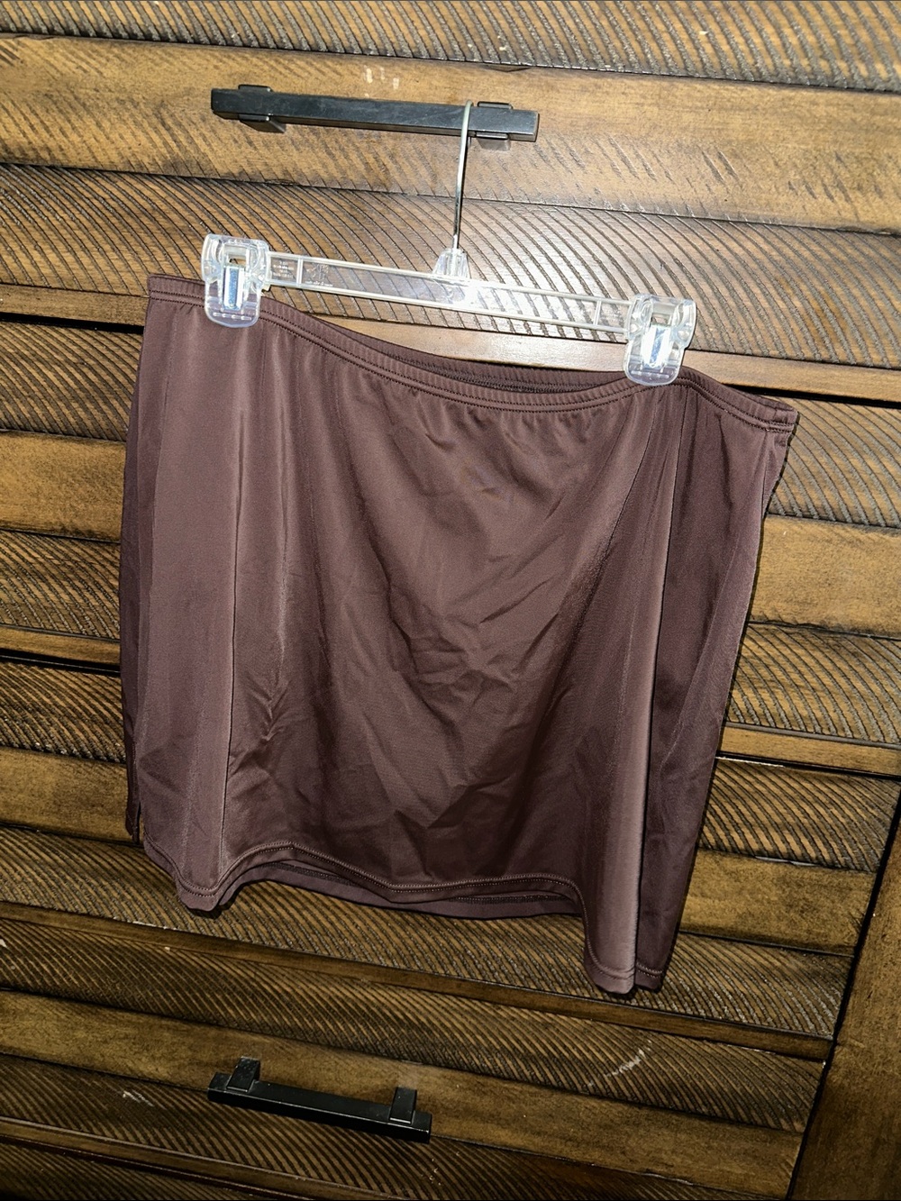 1 Piece Solid Brown Swim Skirt